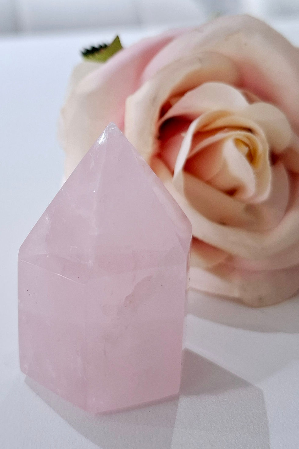 Thumbnail: Rose quartz small tower, a grade.