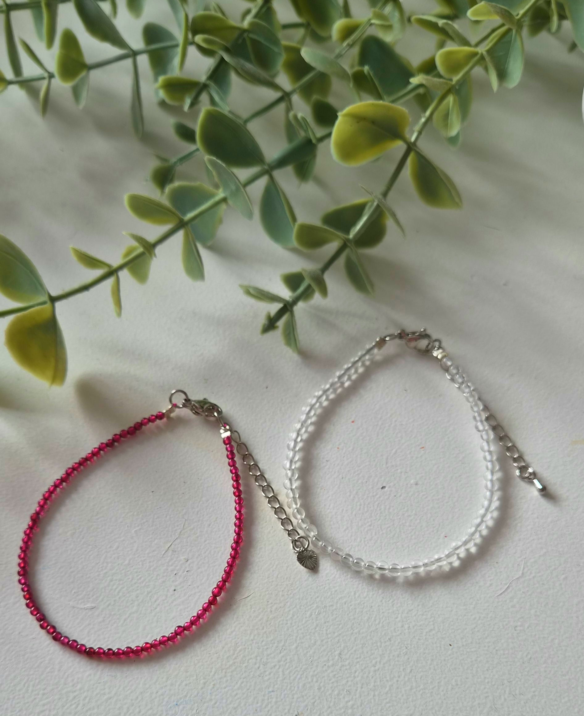 Gemstone bracelets with clasp & charm