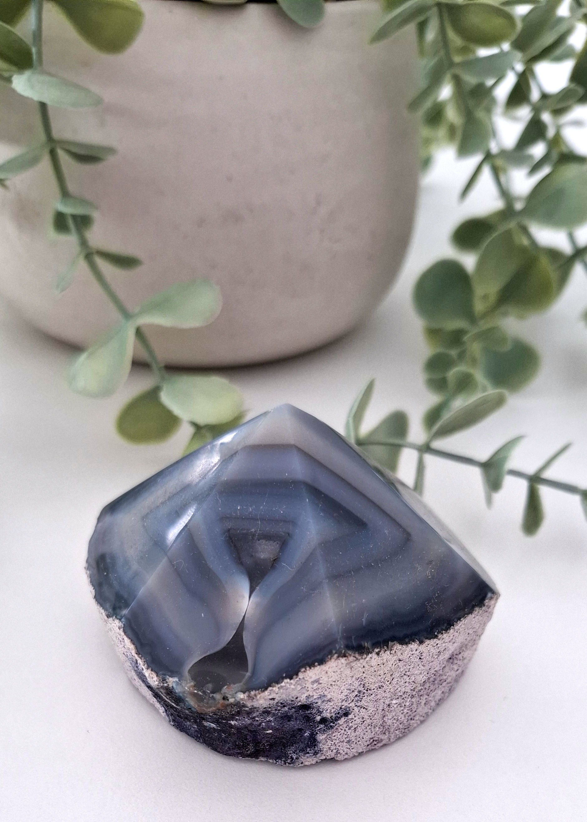 Blue Agate point generator gemstone
