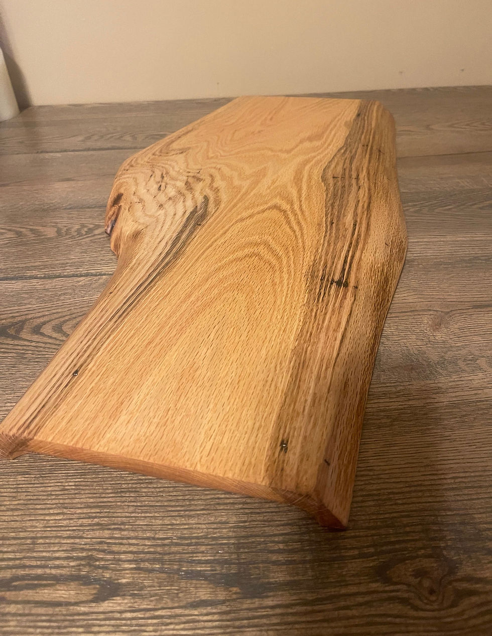 Thumbnail: Live edge/ natural edge oak Charcuterie board. 
