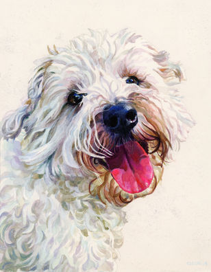 pet portrait, watercolor, dog artist, painting, bichon frisee, custom painting, custom artwork, dog portrait, adopt don't shop  