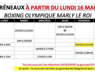 ♦ Reprise des cours au gymnase Schweitzer à partir du 16 mars 2020
