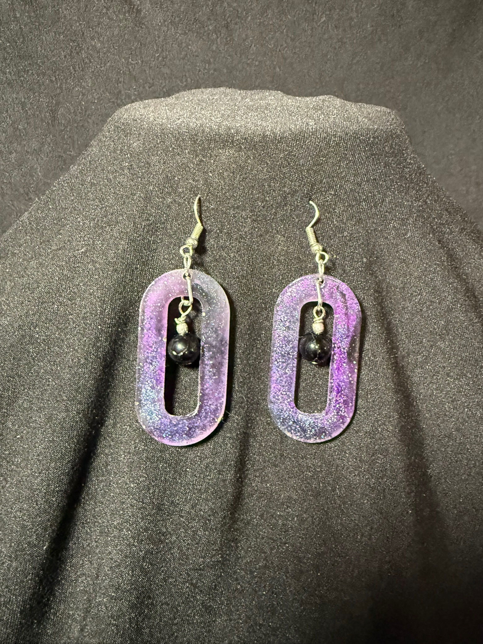 Epoxy and Glass Bead Earrings 