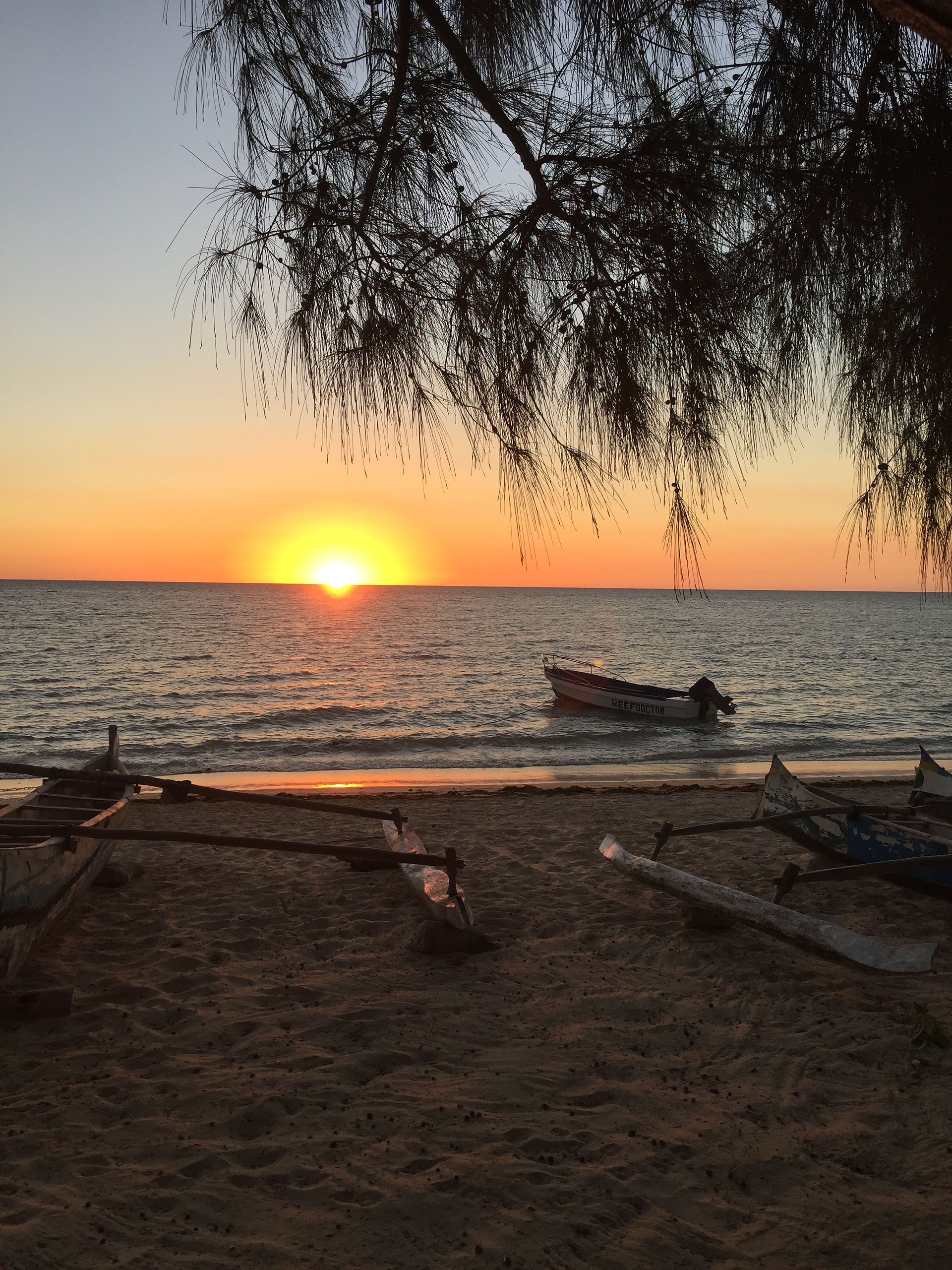 Sunset on madagascan beach