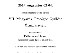 Idén is lesz Magyarok Országos Gyűlése: 2019. augusztus 2–4. Közlemény