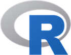R programming logo representing statistical computing, data analysis, and visualization for research and analytics