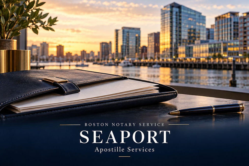 Boston Notary Service — SEAPORT — illustrative cover for Corporate Apostille Services for Seaport Businesses