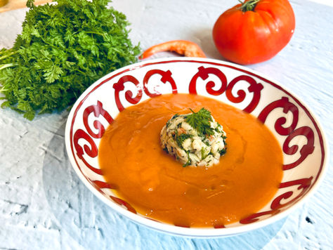 Tartare de crevettes et gaspacho