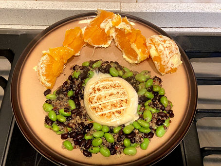 Edamame, black beans, quinoa and warm tomino