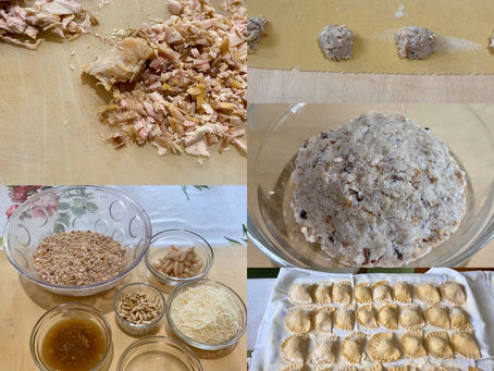 Ravioli with rabbit leftovers