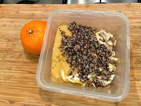 Chicken soup and mixed quinoa