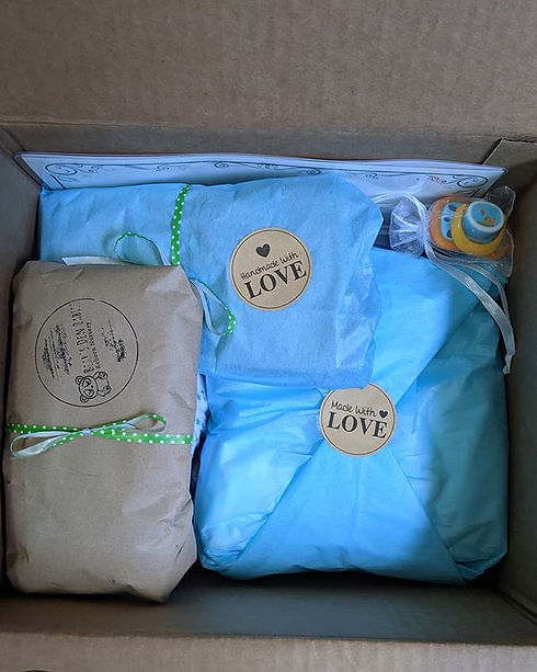 Box packing complete for baby Jaxon ! _) (There is bubble wrap over this layer now for protection )