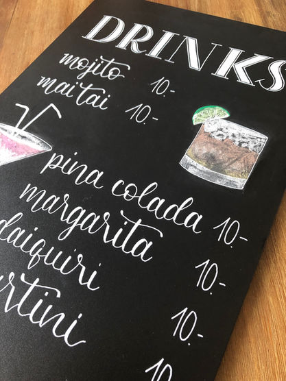 Kreidetafeln Drinks