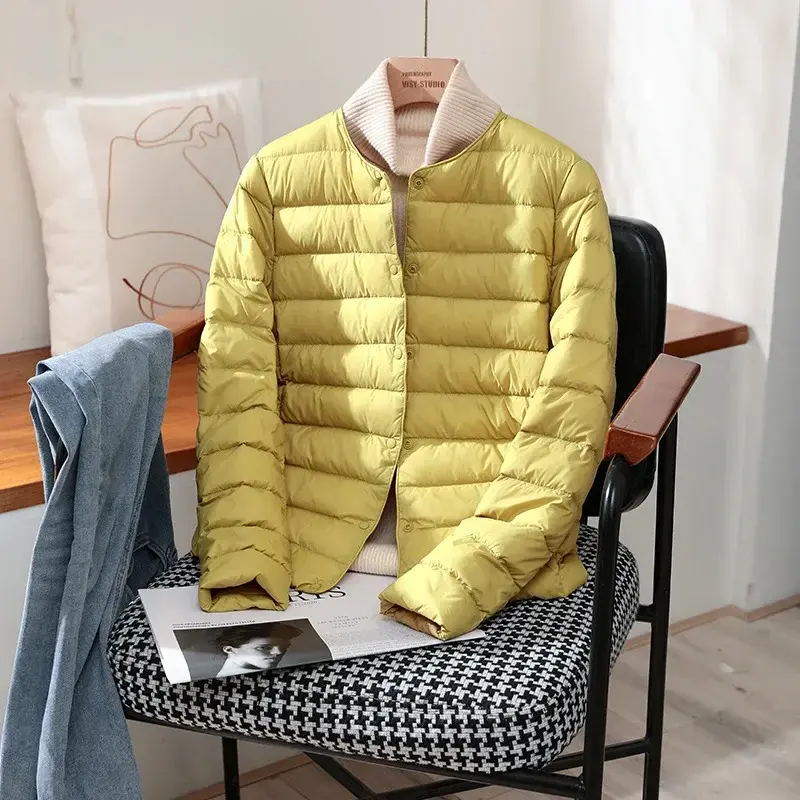 Thumbnail: Plus Size 2023 New Autumn Winter Warm Women White Duck Down Slim Jackets Female