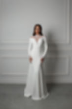 Fit & Flare Brautkleid Ines mit V- Ausschnitt