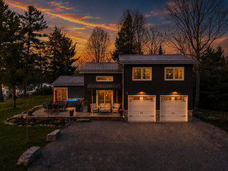 Home near Rice Lake in North Kawartha, Ontario at twilight