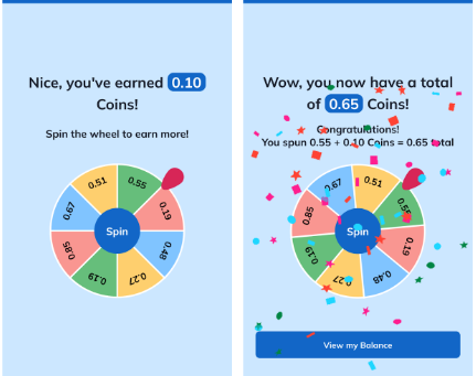 ConnectSmart app's spinwheel