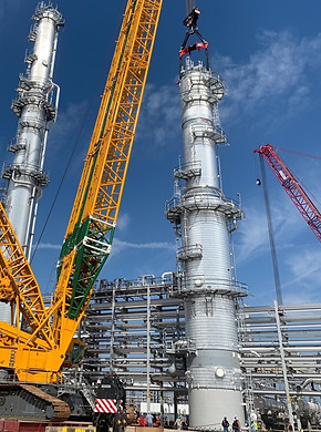 Crane Dyneema Slings Synthetic Upend Distillation Column Rigging equipment Spreader Bar 600T