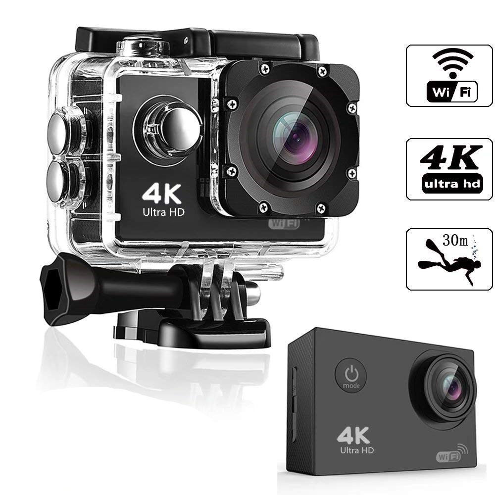 4K Action Camera with Remote Control and Waterproof Design