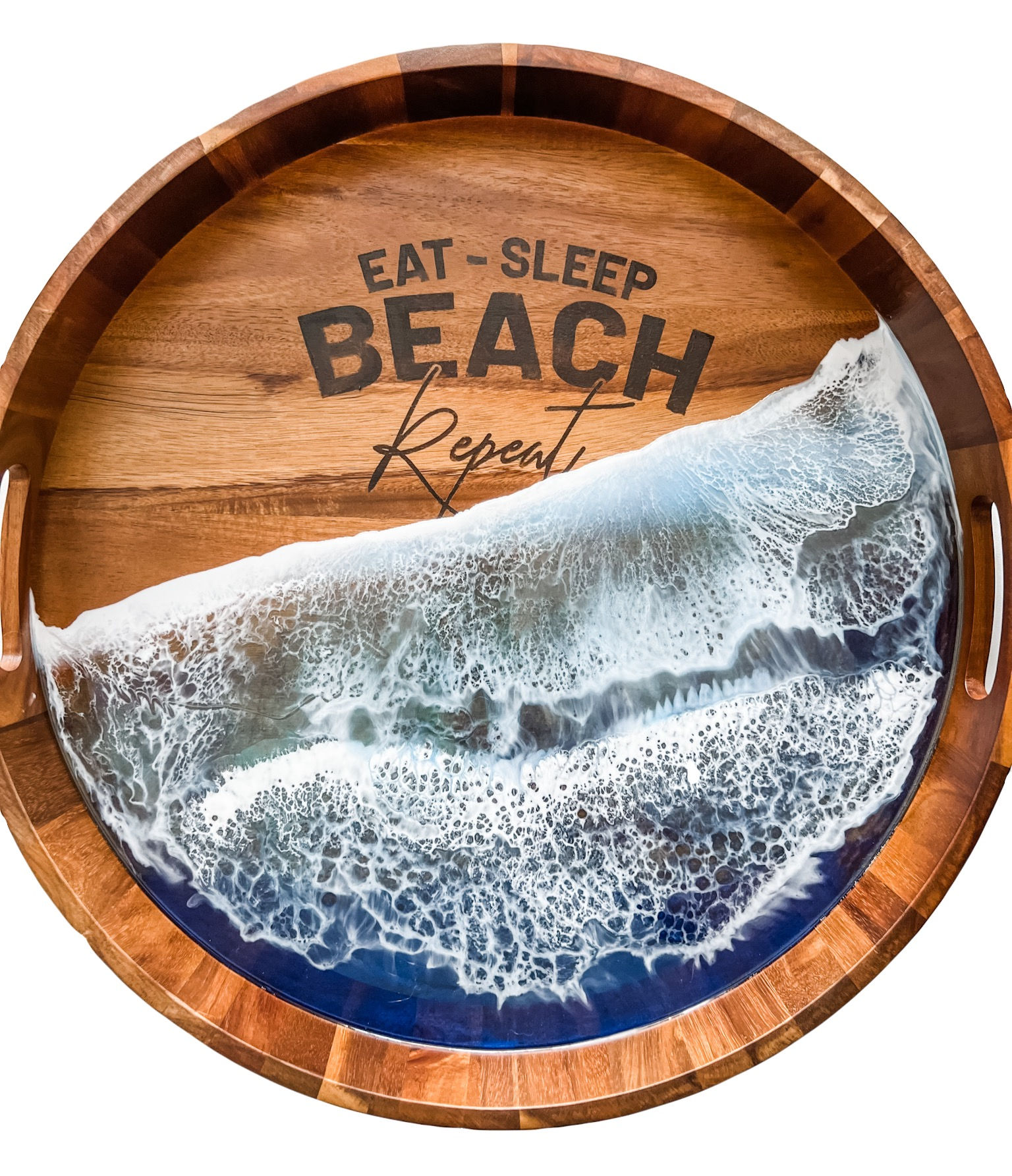 Large "Eat Sleep Beach Repeat" Ocean Serving Tray