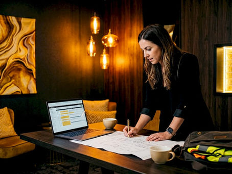 Event planner reviewing fire performance schedule