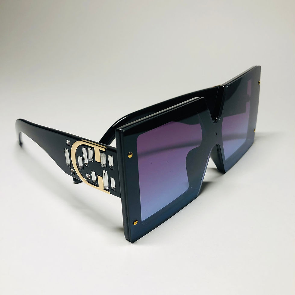 Thumbnail: "Gratify" Oversized Squared Rimless Sunglasses