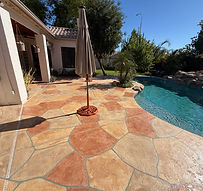 Resurfaced pool deck by HomeRun Pool Services in Gilbert, AZ