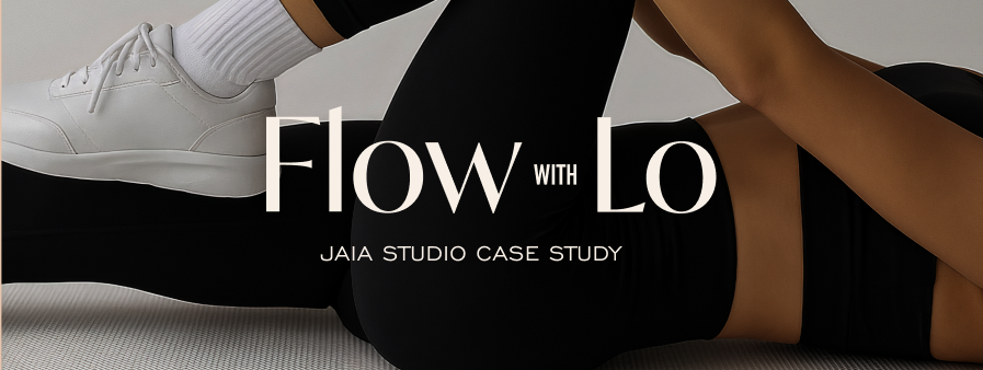 Pilates branding design for Flow with Lo featuring grounded color palette and custom logo identity