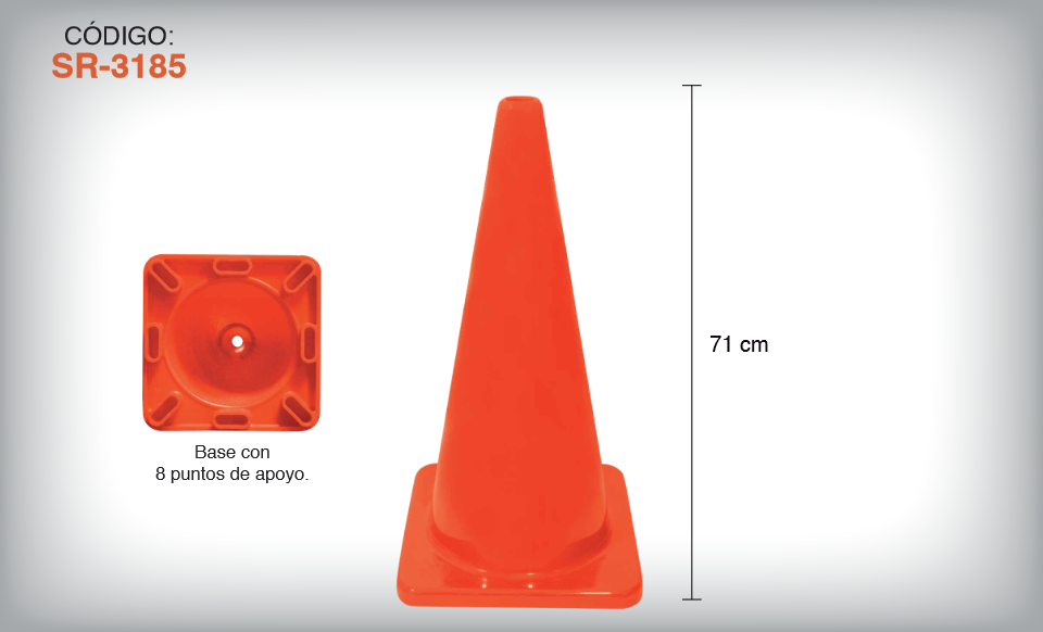 Miniatura: Cono Brilloso 71cm sin/con 1 o 2 reflejantes