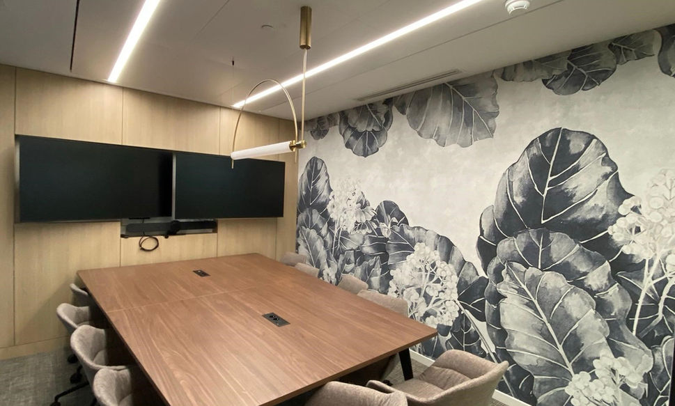 Réalisation du revêtement mural sur le chantier de SANOFI