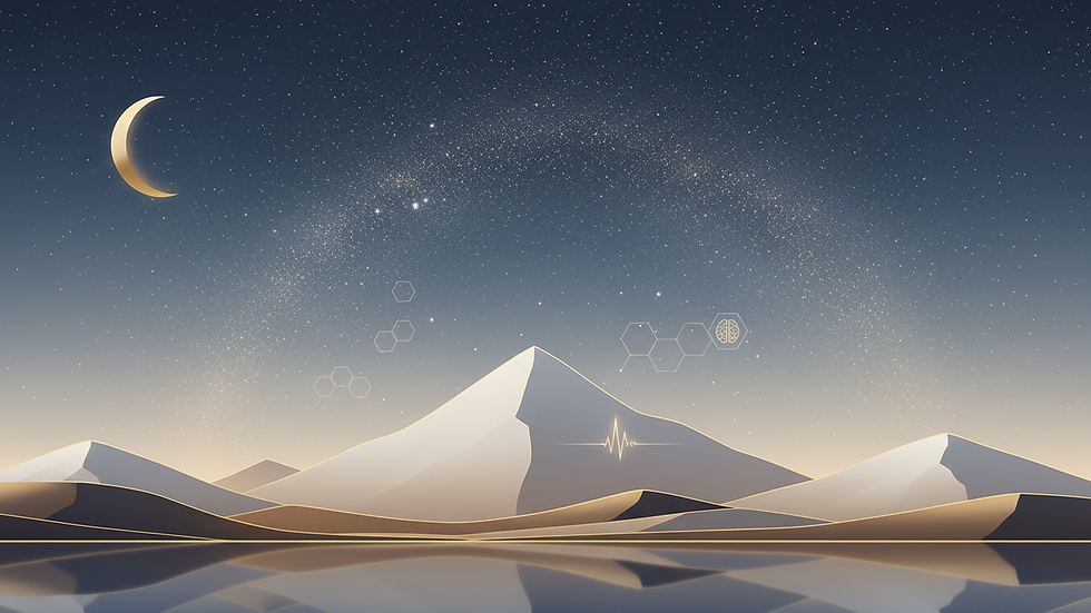 Vista panorámica del cielo estrellado sobre un paisaje montañoso