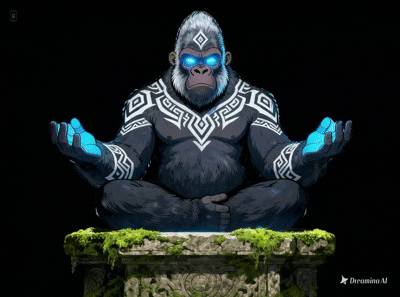 dreamina-2026-01-09-8971-A gorilla in a deep meditative state. Bl....gif