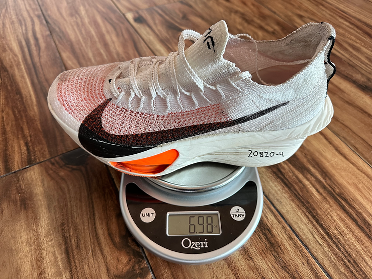 Nike Alphafly 3 on a scale