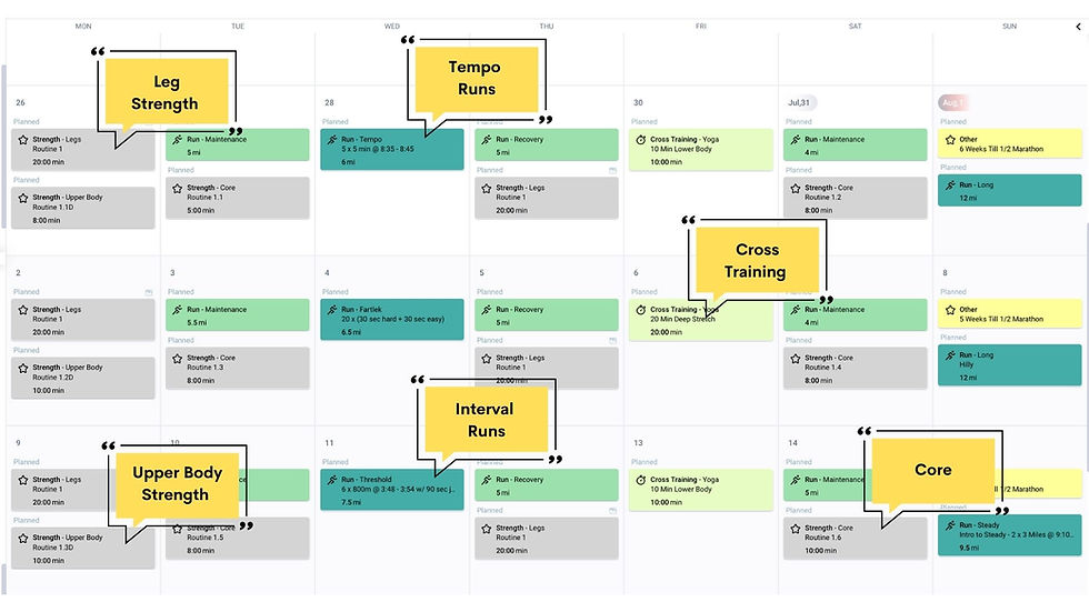 training app for runners schedule