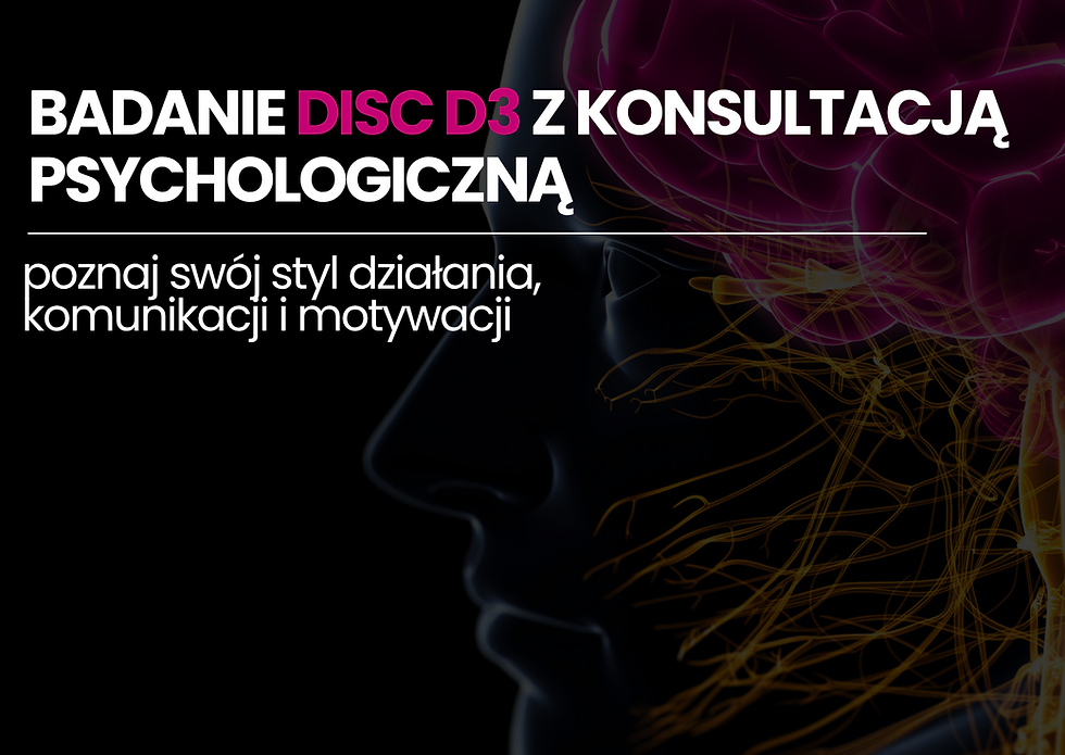 Badanie DISC D3 z konsultacją psychologiczną - poznaj swój styl działania, komunikacji i motywacji