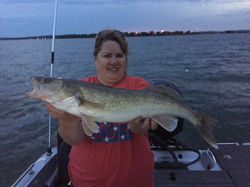 Jenny with a slip  bobber Walleye