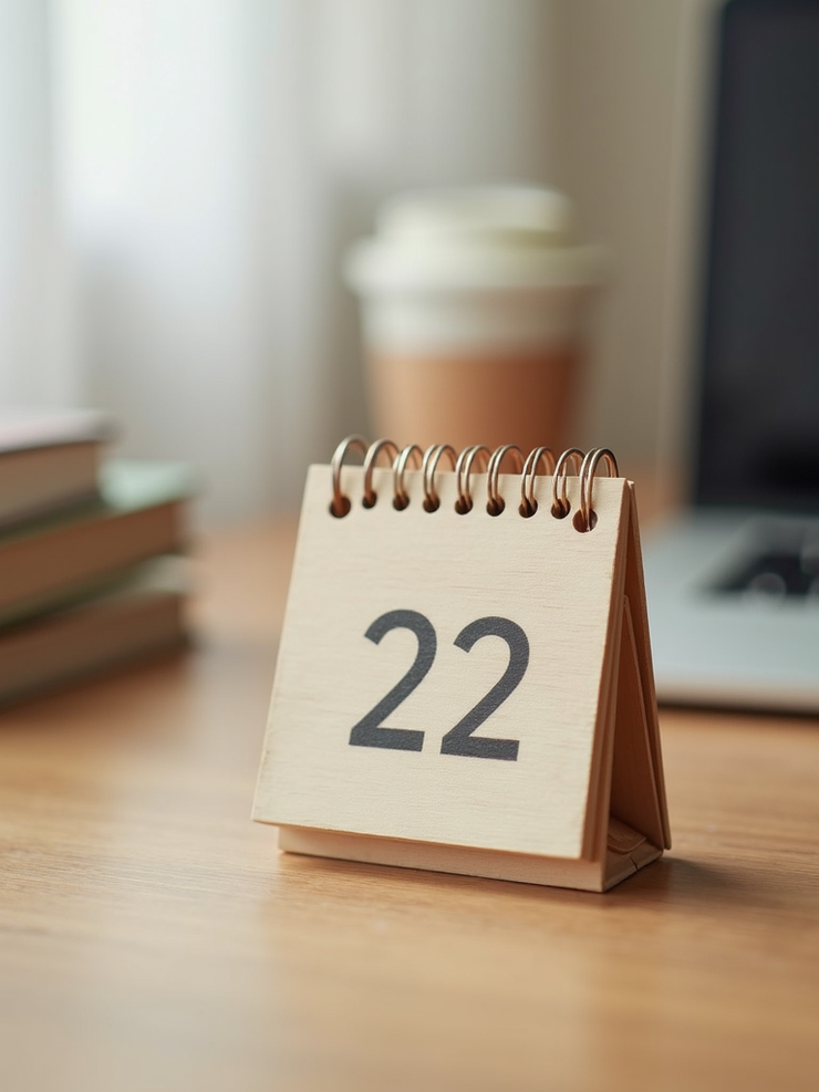 A minimalist wooden block calendar showing community event dates.