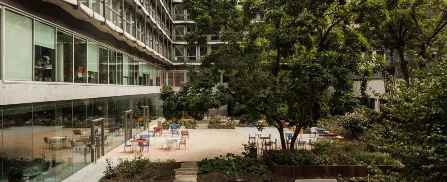Espace extérieur verdoyant à Arts 56, Quartier-Européen, Bruxelles