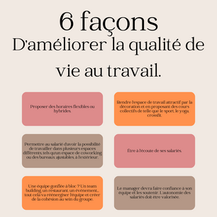 6 Façons d'améliorer la qualité de vie au travail en bureau