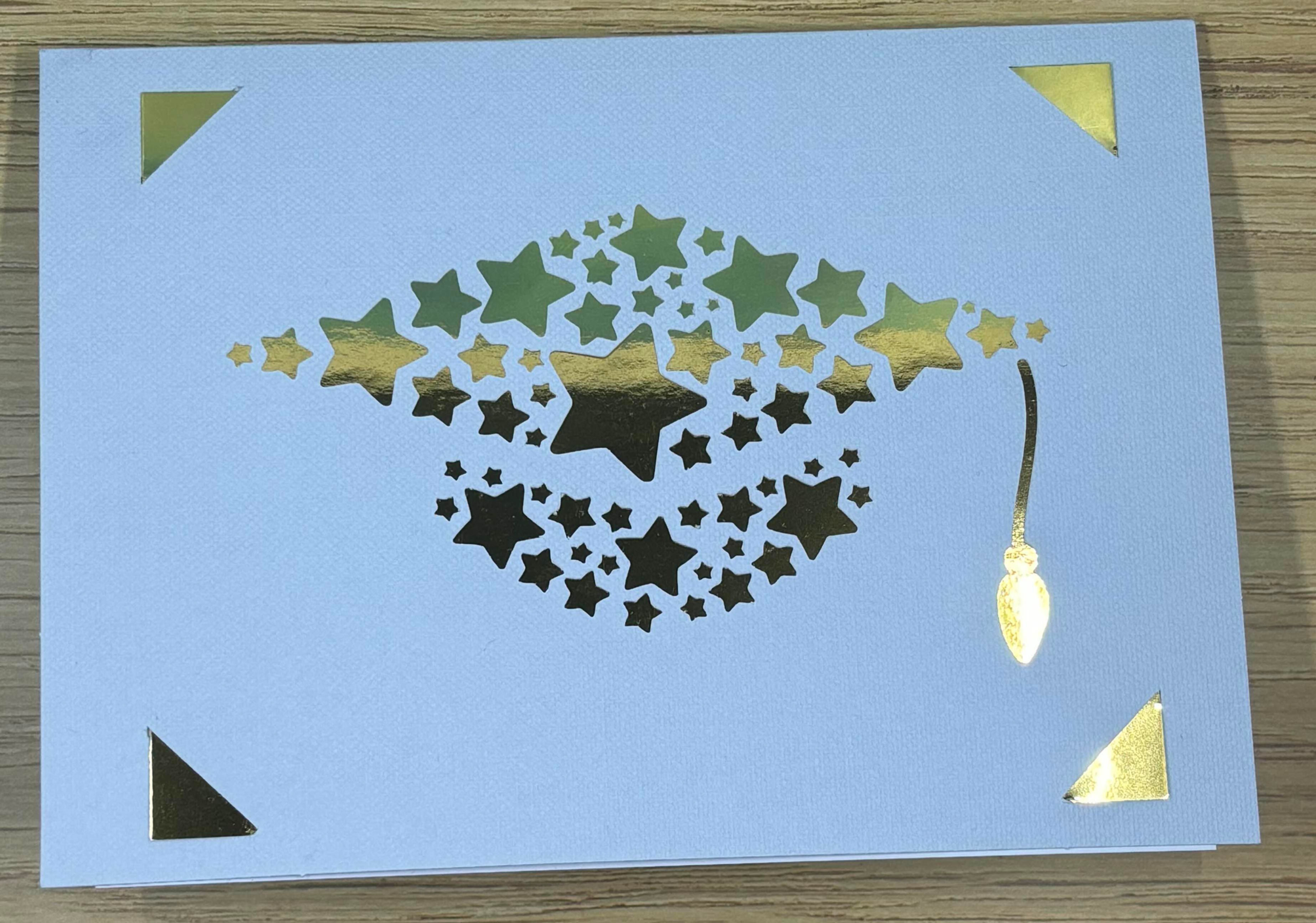 Graduation cap with stars card