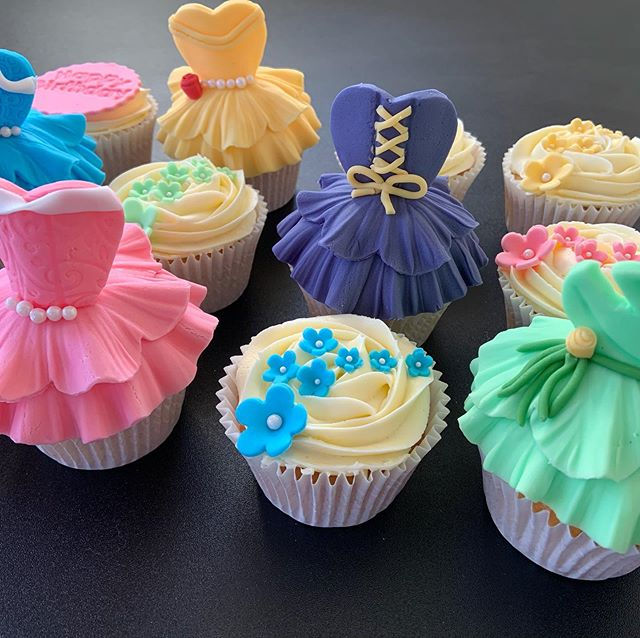 Disney princess dress cupcakes #disney#t
