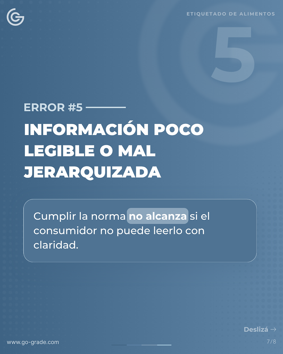 Error 5: información poco legible o mal jerarquizada