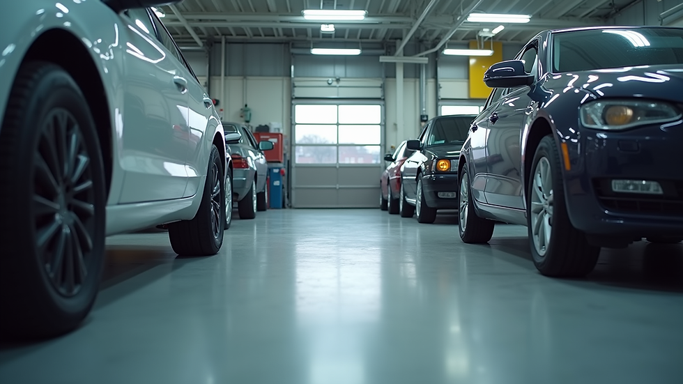 Eye-level view of a clean and organized local auto repair shop