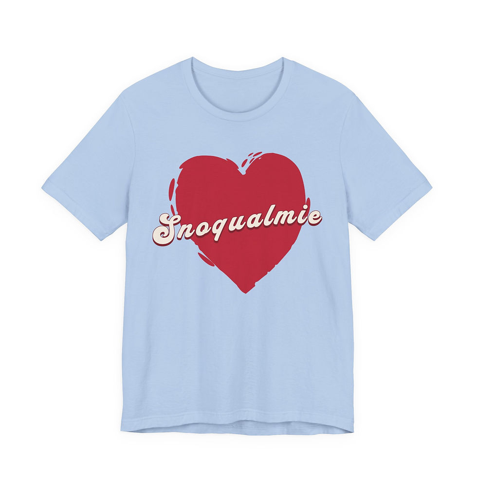 Thumbnail: Snoqualmie Heart Tee – Retro Script Autumn T-Shirt