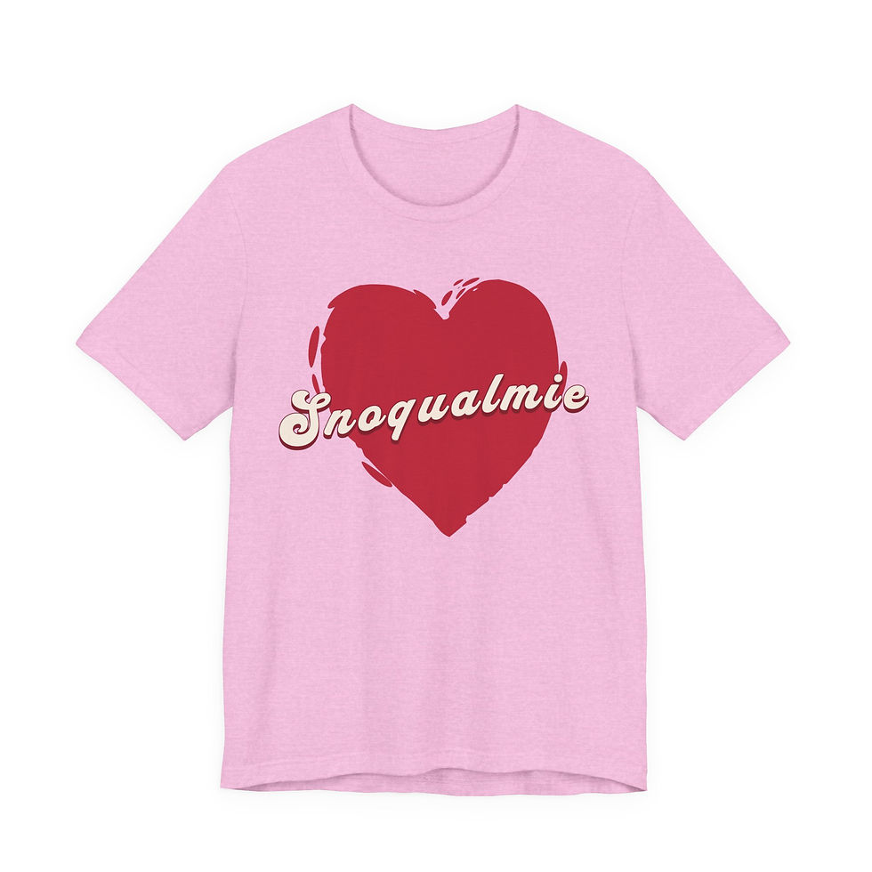 Thumbnail: Snoqualmie Heart Tee – Retro Script Autumn T-Shirt