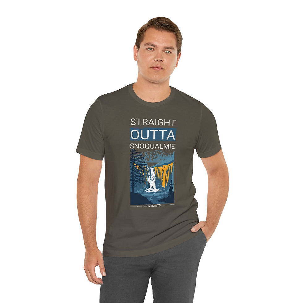 Thumbnail: Straight Outta Snoqualmie T-Shirt — PNW Roots Waterfall Graphic Tee