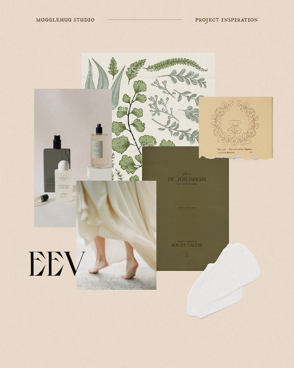 collage with green colored images