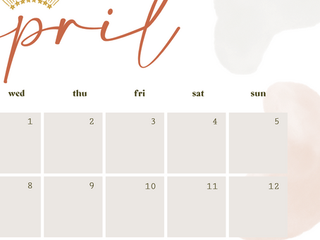 happy april + calendar freebie