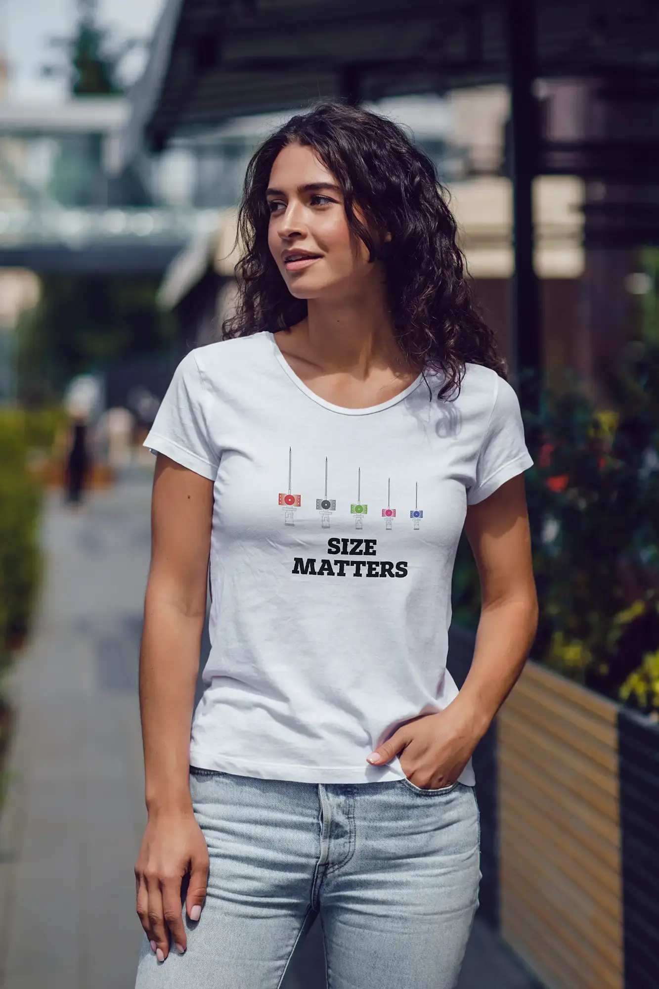 T-Shirt „Size Matters“ – Damen