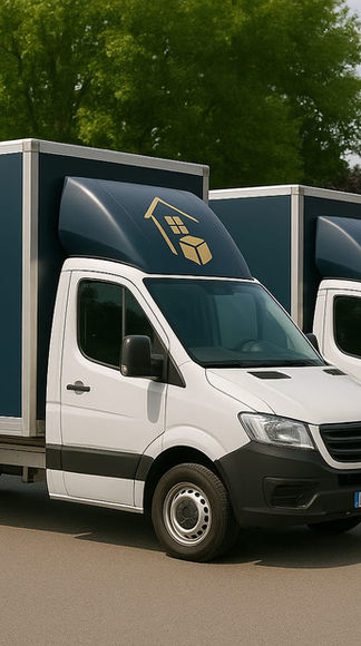 ZammPacken-Fahrzeugflotte auf einem Parkplatz im Freien